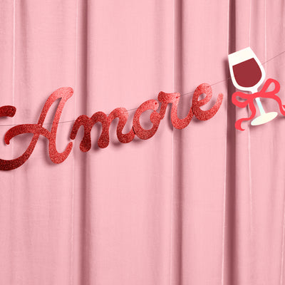 That's Amore Banner - red glitter banner