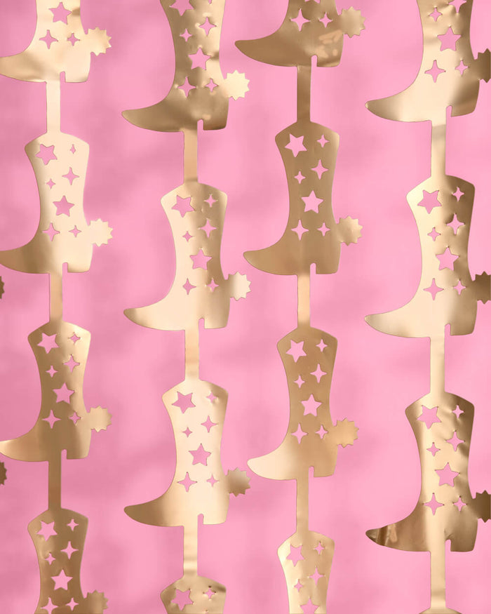 Gold Cowgirl Curtain Pack - cowgirl boot + fringe curtains