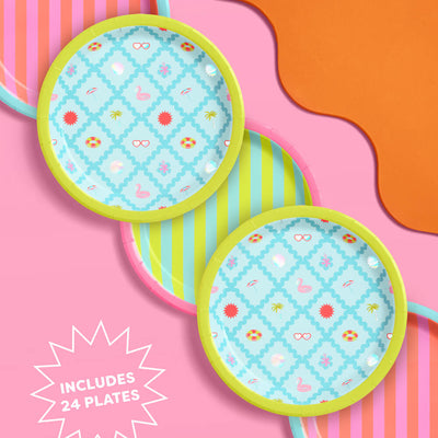 Pool Party Plates - 24 paper plates