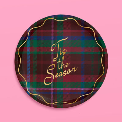Tis the Season Plate Set - 32 paper plates, 2 sizes