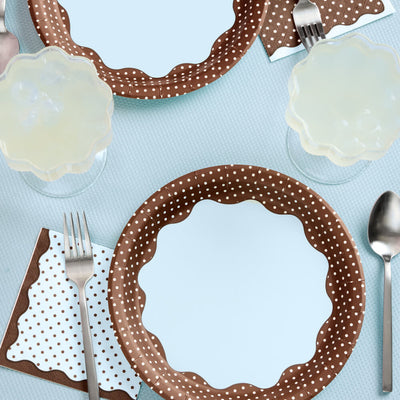 Cocoa Dot Plates - 9in polka dot plates