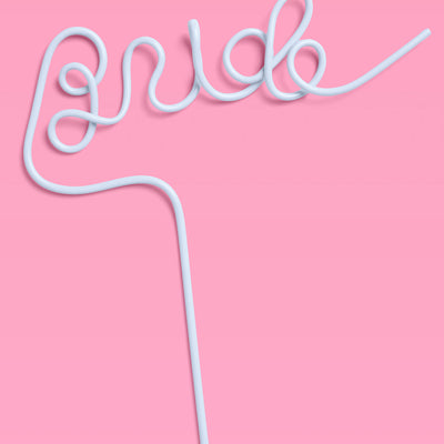 Something Blue Straw - XL blue Bride straw