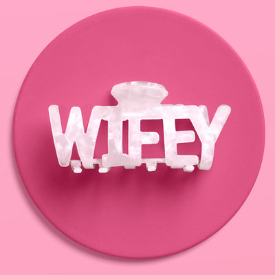 Wifey Claw Clip - white acrylic claw clip
