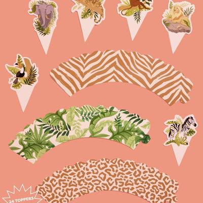 Safari Cupcake Toppers - 24 pc set