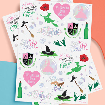 Pink Goes Good w. Green Tats - 50 temporary tattoos