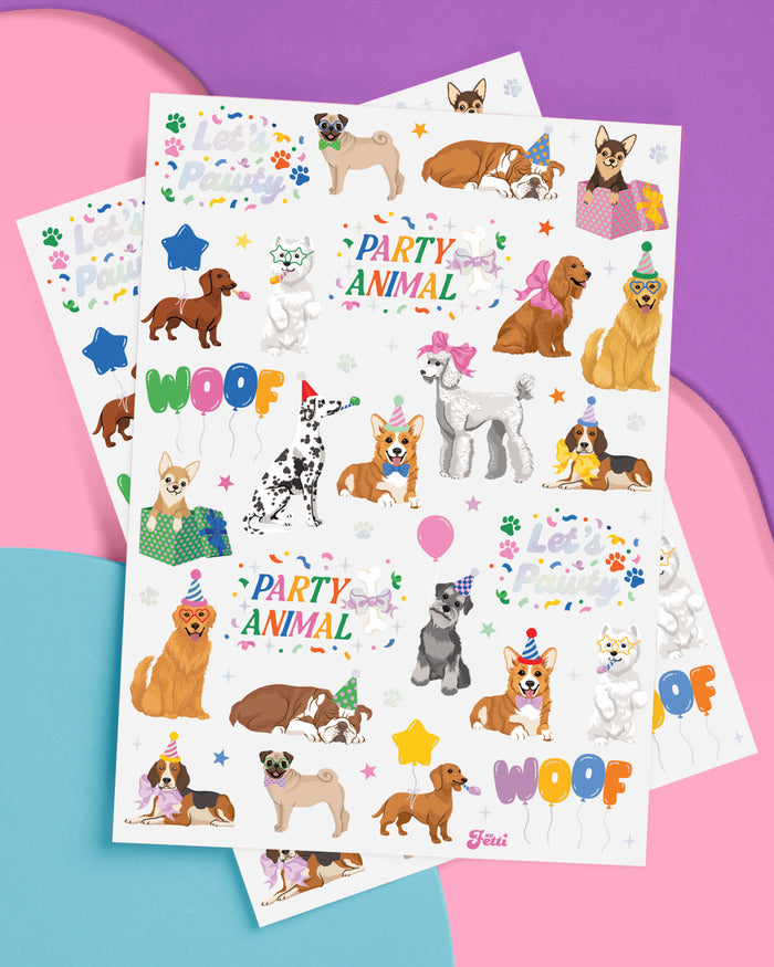 Dog Lover Tats - 44 foil temporary tattoos