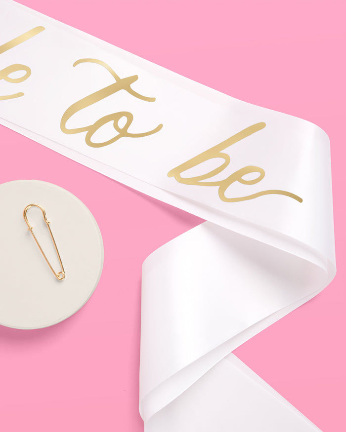 Classic Bride Sash - white satin sash