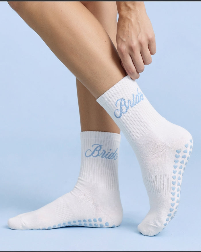 Bride Pilates Sock - grippy crew sock
