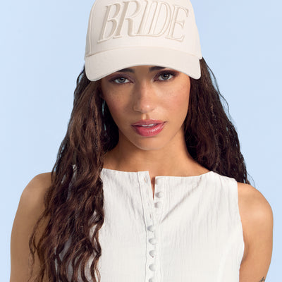 Neutral Bride Trucker Hat - emboridered hat