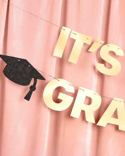It's Giving Graduated Banner - gold foil banner