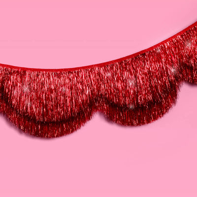 Red Fringe Banner - scalloped banner