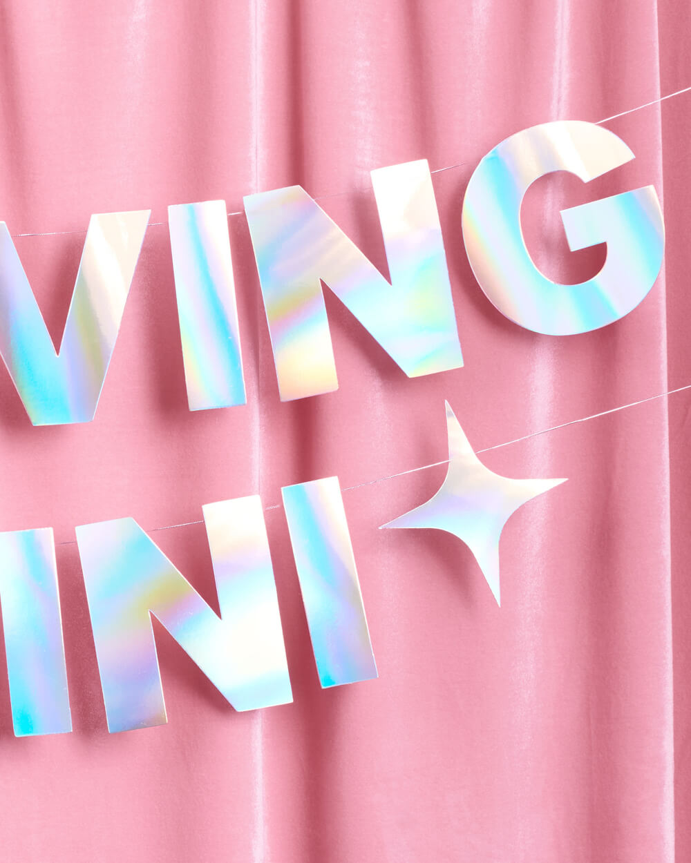 It's Giving Gemini Banner - iridescent foil banner