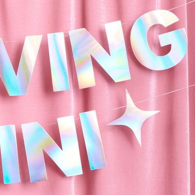 It's Giving Gemini Banner - iridescent foil banner