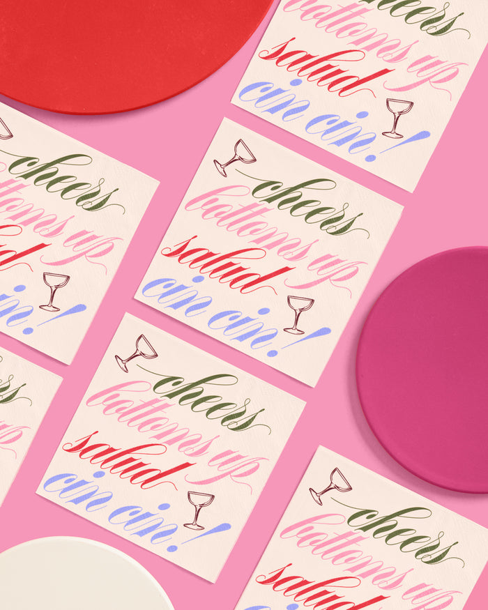 Cheers Cocktail Napkins - 25 paper napkins