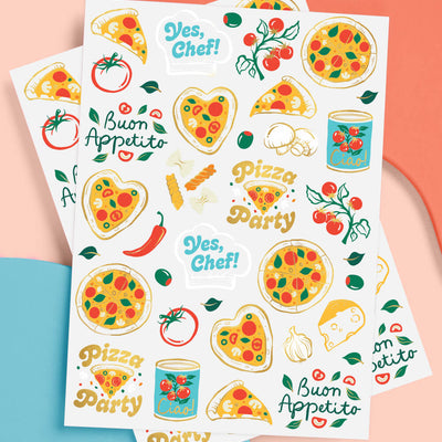 Pizza Party Tats - 72 temporary tattoos