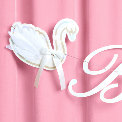 Swan to Be Banner - iridescent foil banner