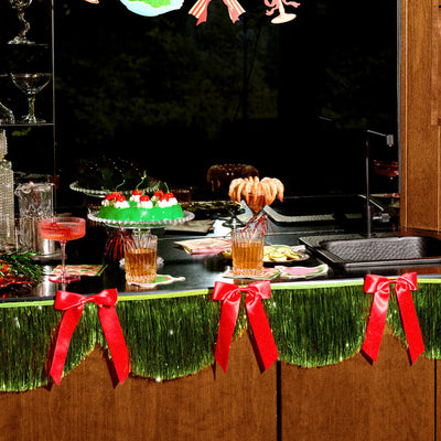 Holiday Bow Fringe Banner - festive garland