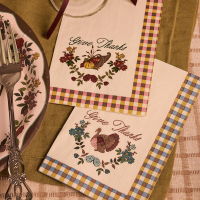 Give Thanks Napkins - fall themed napkins