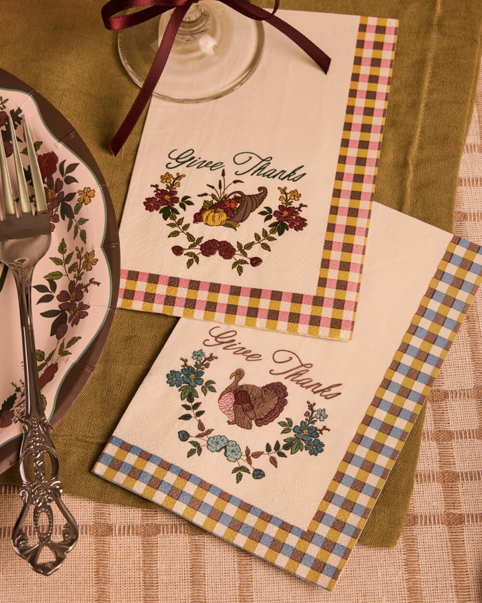 Give Thanks Napkins - fall themed napkins