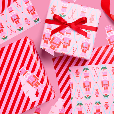 Nutcracker Wrapping Paper - 12 sheets + 16 tags