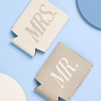 Mr And Mrs Huggies - 2 neoprene drink sleeves