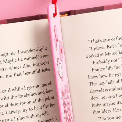 Hot Girls Read Bookmark - pink faux leather bookmark