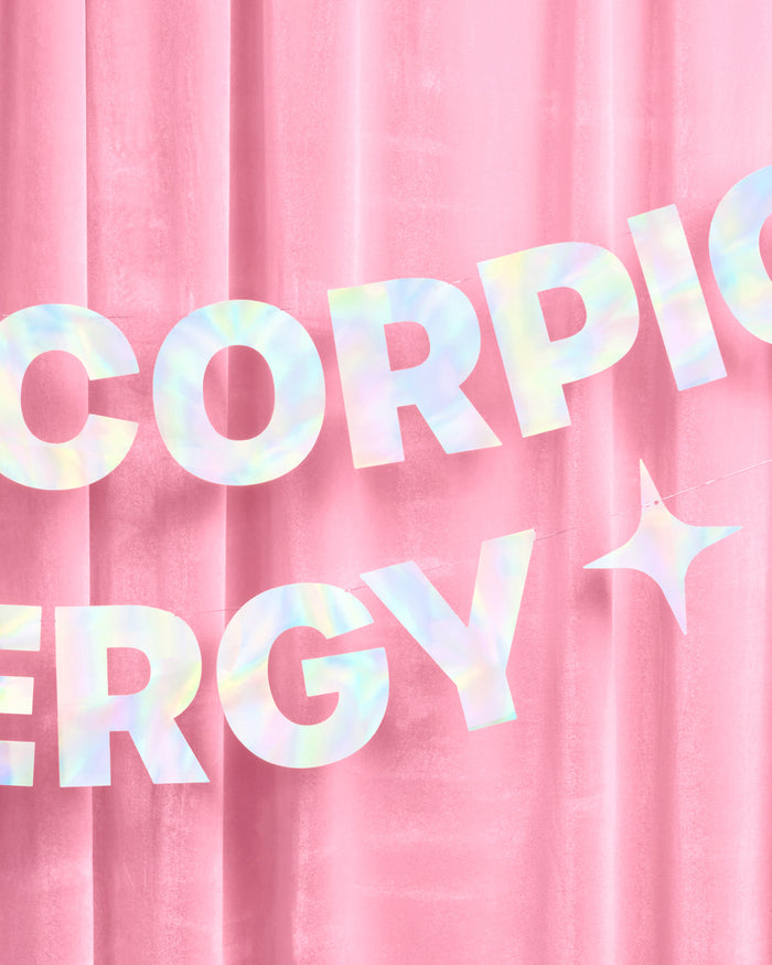 Big Scorpio Energy Banner - iridescent foil banner