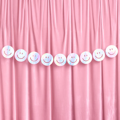 Smiley Banner - iridescent foil banner