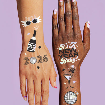 NYE 🪩Tats - 40 foil temporary tattoos