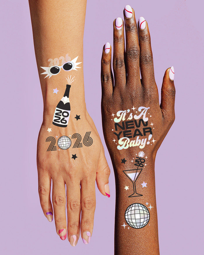 NYE 🪩Tats - 40 foil temporary tattoos