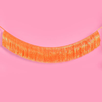 Showgirl Trio - teal + orange fringe banners