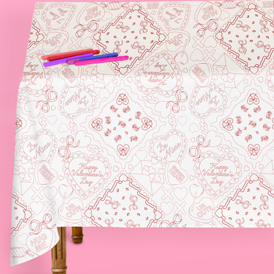 Be Mine Coloring Tablecloth - paper tablecloth