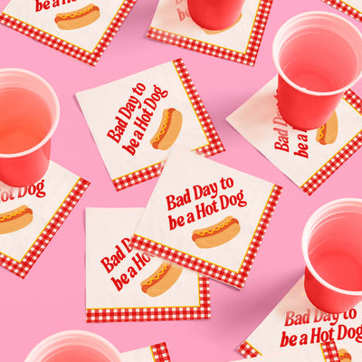 Bad Day to Be a Hot Dog Napkins - 25 cocktail napkins