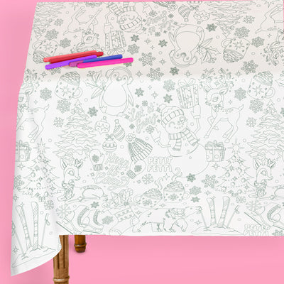 Color Me Merry Tablecloth - coloring tablecloth