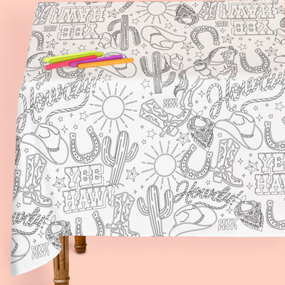Western Coloring Tablecloth - paper coloring tablecloth