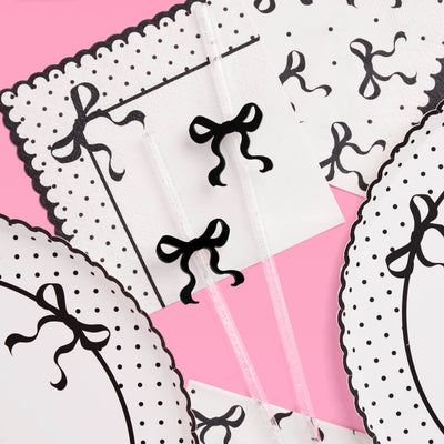 Little Black Bow Straws - 12 reusable straws