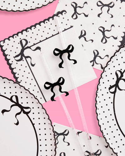 Little Black Bow Straws - 12 reusable straws