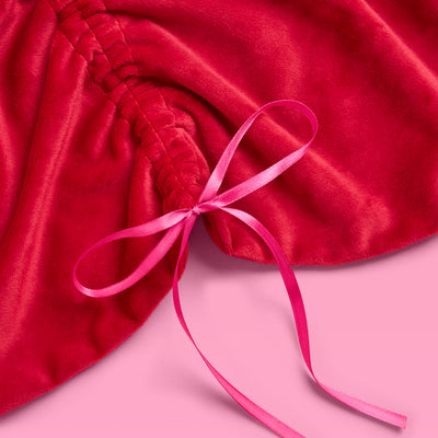 Red Velvet Tree Skirt - ruched tree skirt