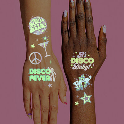 Disco Glo Tats - 48 foil temporary tattoos