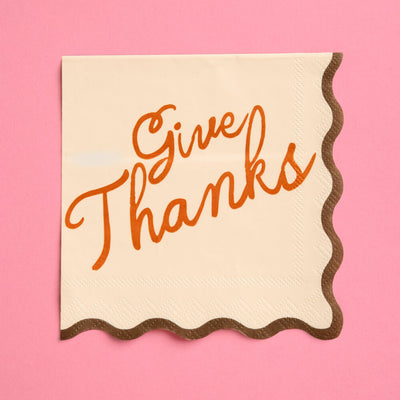Give Thanks Napkins - fall cocktail napkins