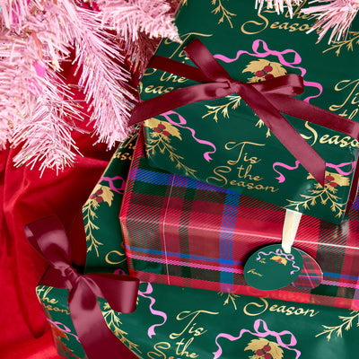 Tis the Season Wrapping Paper - 12 sheets + 16 tags