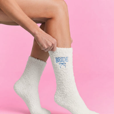 Bride Cloud Socks - fuzzy ivory socks
