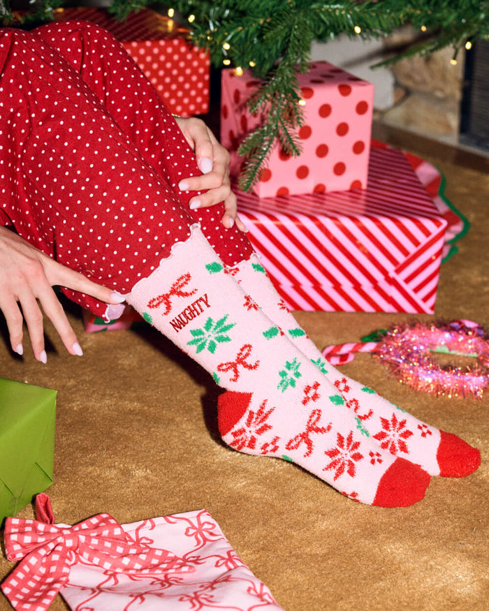 Naughty & Nice Cloud Socks - cozy holiday socks
