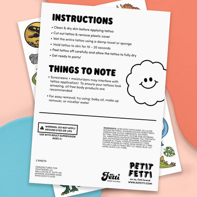 Dino-mite Tats - 44 foil temporary tattoos