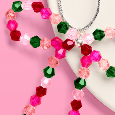 Beaded Bow Ornament Set - 6 beaded bows