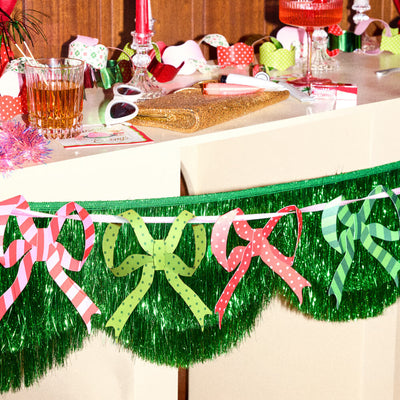 Christmas Bow Banner - Paper Bow Garland