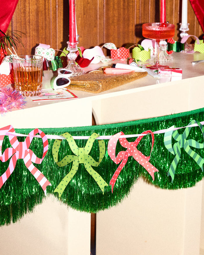 Christmas Bow Banner - Paper Bow Garland