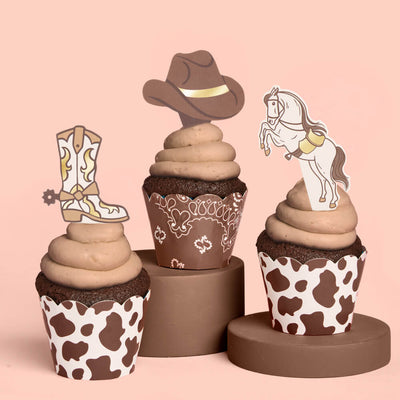Saddle Up Cupcake Set - 24 liners + toppers
