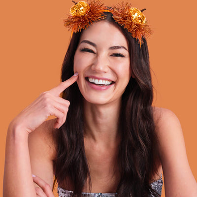 Party Pumpkin Headband - disco + fringe headband