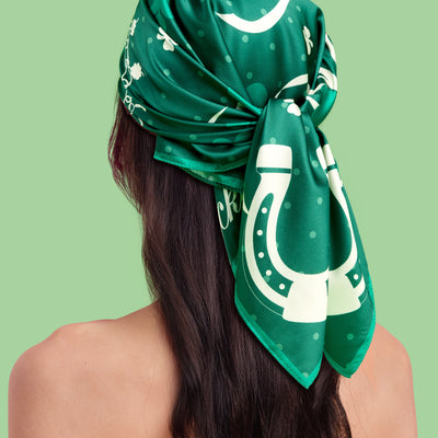 Lucky Headscarf - green silk headscarf